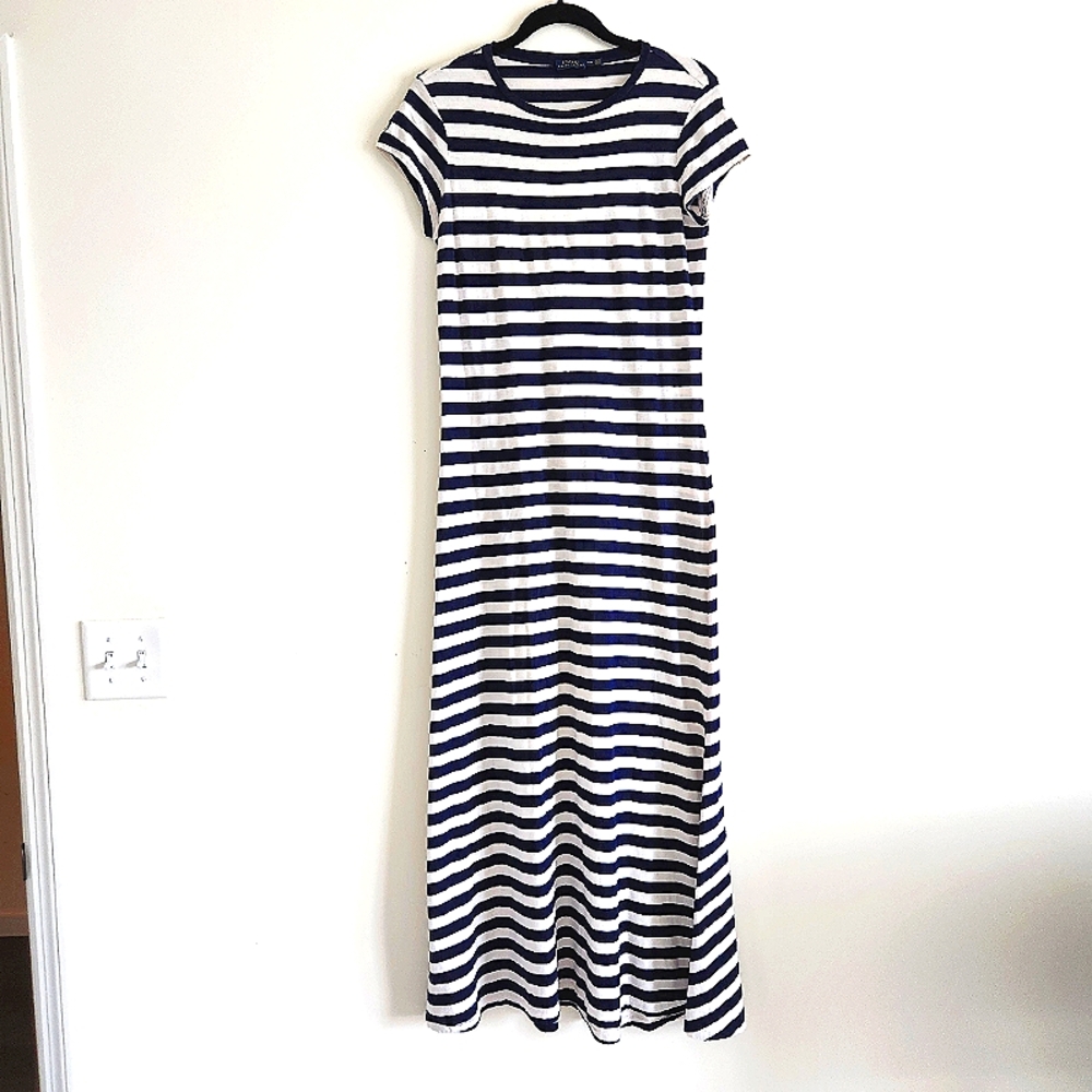 Polo Ralph Lauren Blue & White Maxi Dress Size M